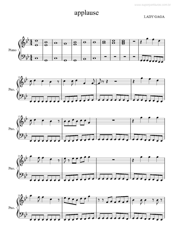 Partitura da música Applause v.2