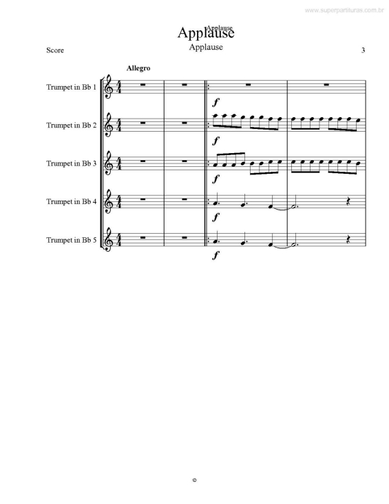 Partitura da música Applause v.3