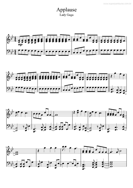 Partitura da música Applause