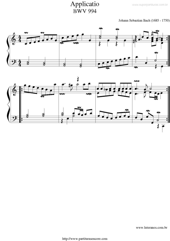 Partitura da música Application