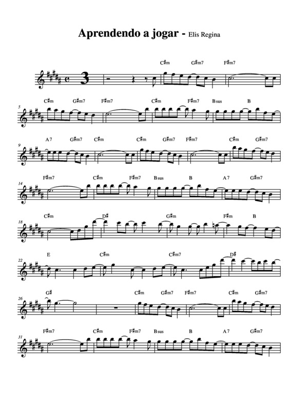 Partitura da música Aprendendo a Jogar v.3