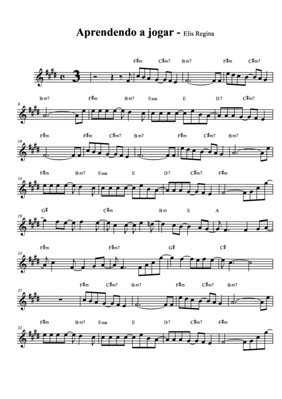 Partitura da música Aprendendo a Jogar v.4