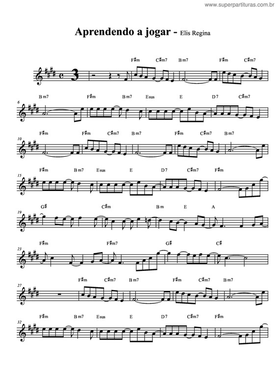 Partitura da música Aprendendo A Jogar v.5