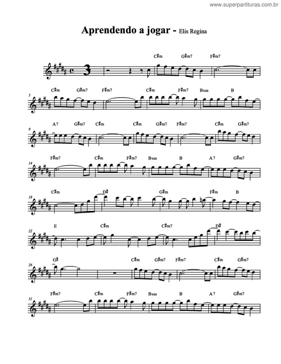 Partitura da música Aprendendo a jogar