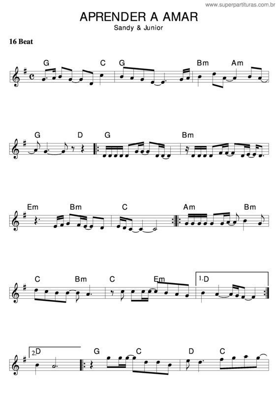 Partitura da música Aprender Amar