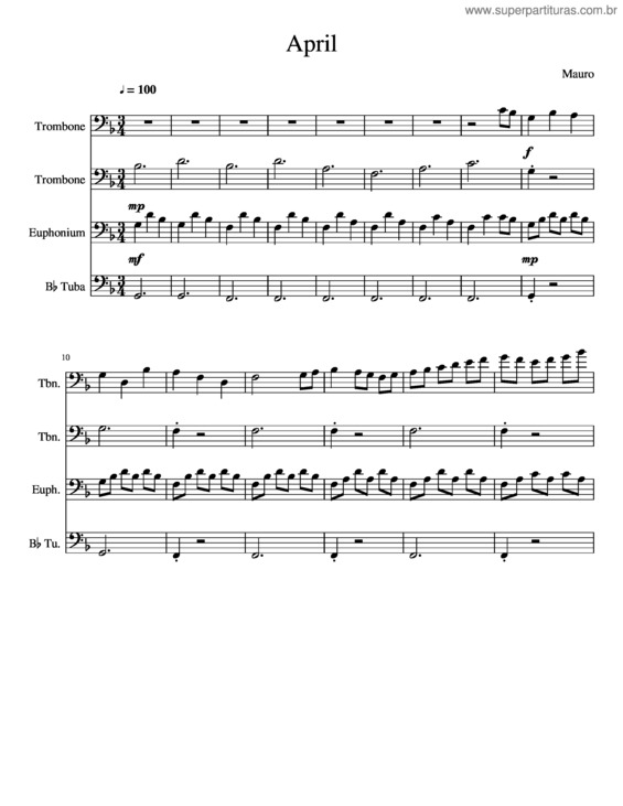 Partitura da música April v.9