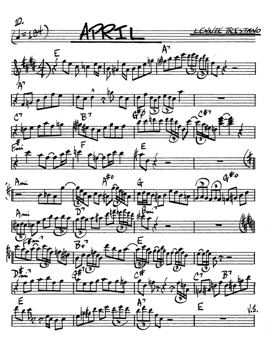 Partitura da música April