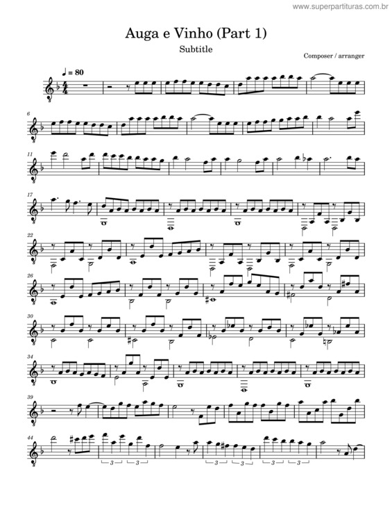 Partitura da música Aqua E Vinho – Egberto Gismonti Aqua E Vinho v.2