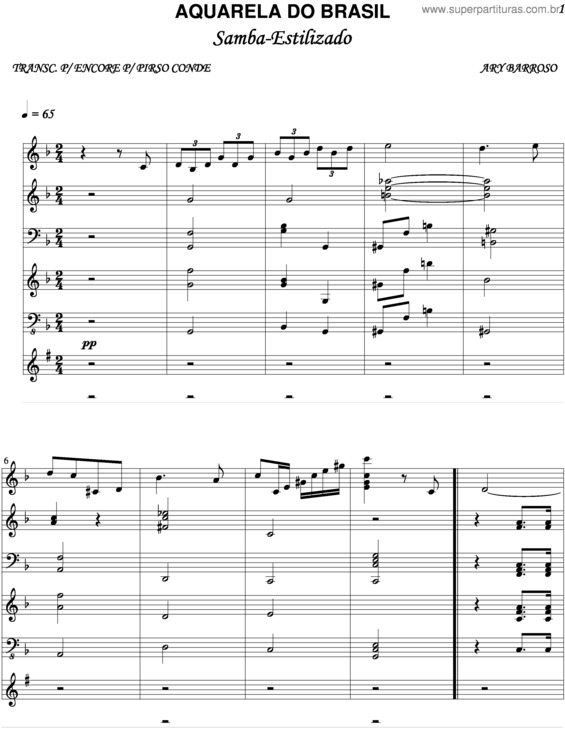 Partitura da música Aquarela Do Brasil v.15