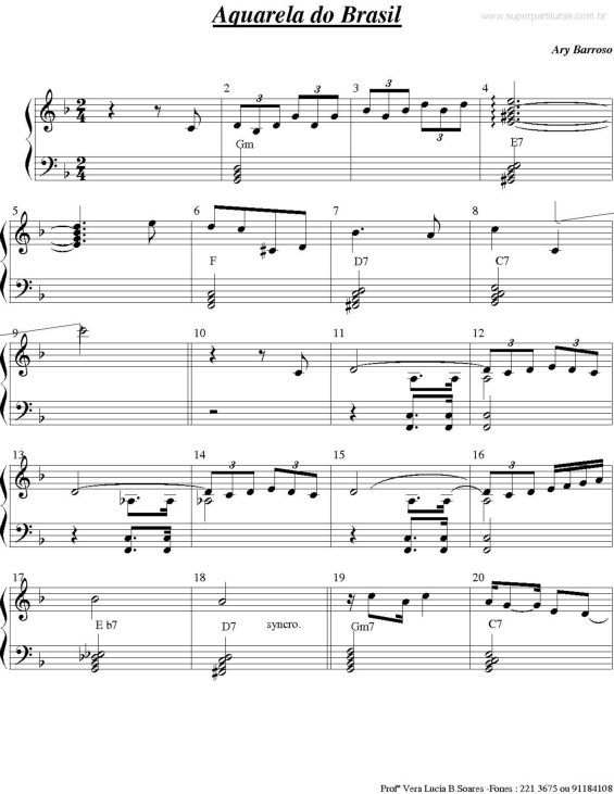 Partitura da música Aquarela do Brasil v.4