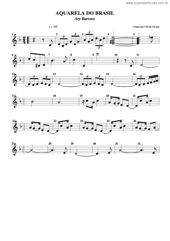 Partitura da música Aquarela Do Brasil v.8