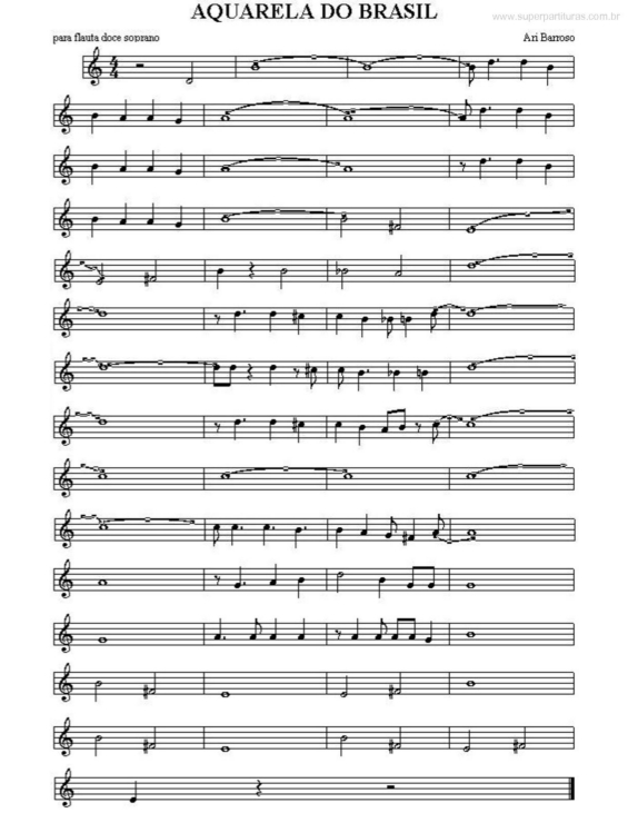 Partitura da música Aquarela do Brasil