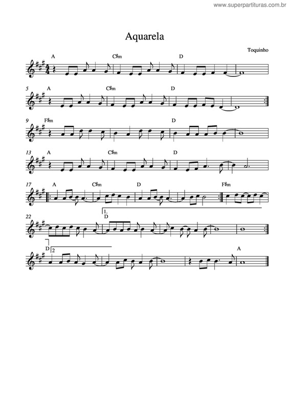 Partitura da música Aquarela v.11