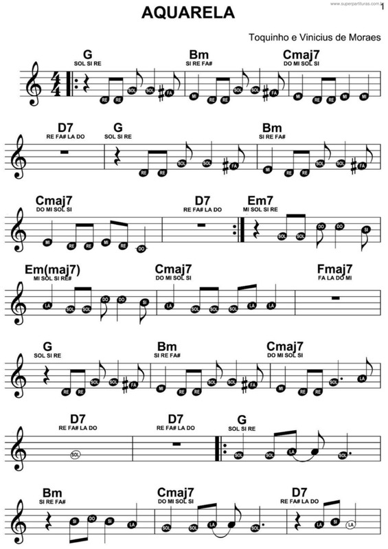 Partitura da música Aquarela v.15