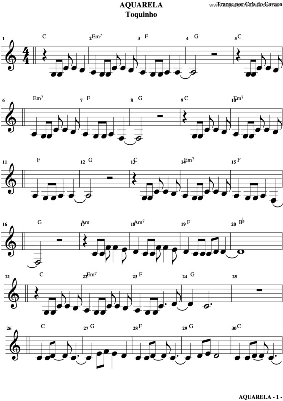 Partitura da música Aquarela v.5