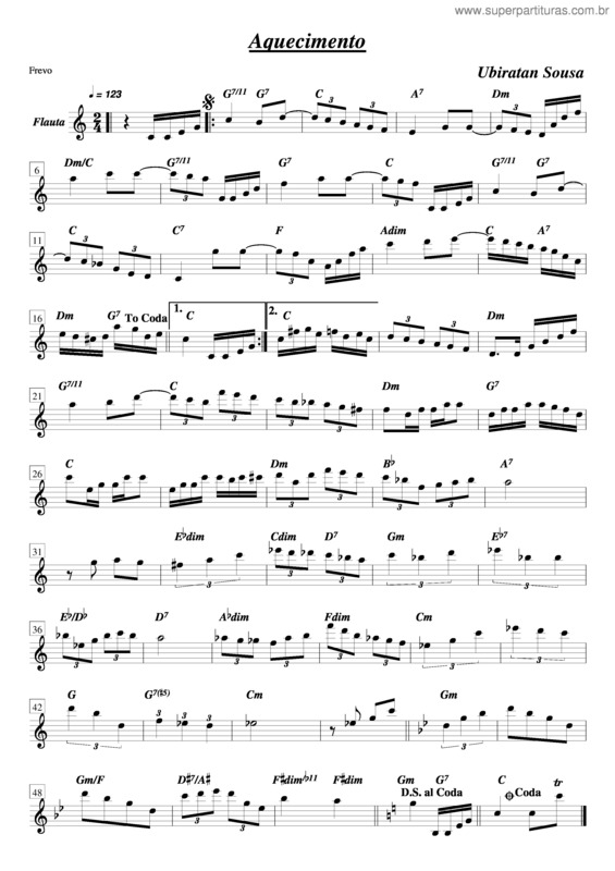 Partitura da música Aquecimento