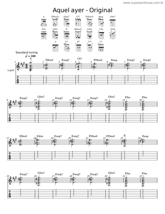 Partitura da música Aquel Ayer