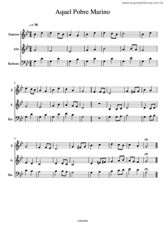 Partitura da música Aquel Pobre Marino