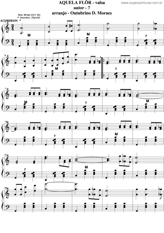 Partitura da música Aquela Flôr  v.2