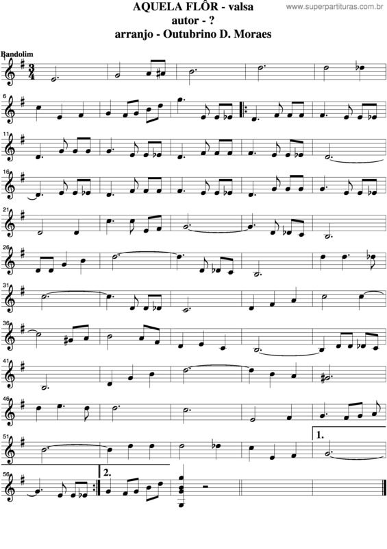 Partitura da música Aquela Flôr 