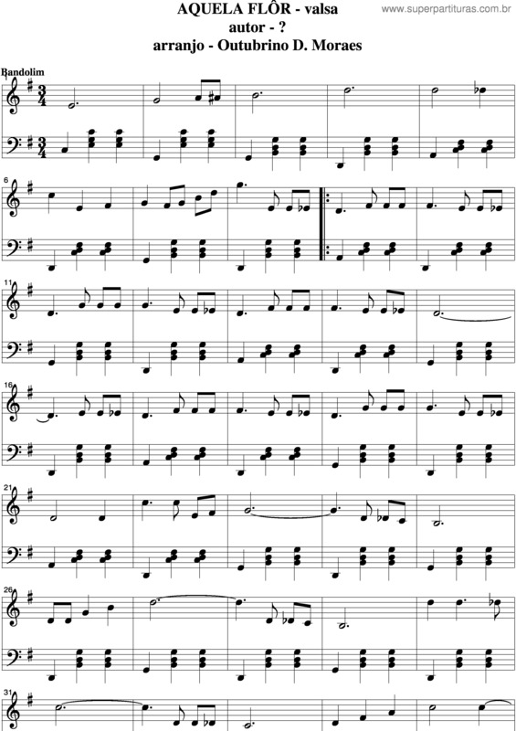 Partitura da música Aquela Flôr