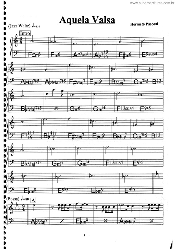 Partitura da música Aquela Valsa