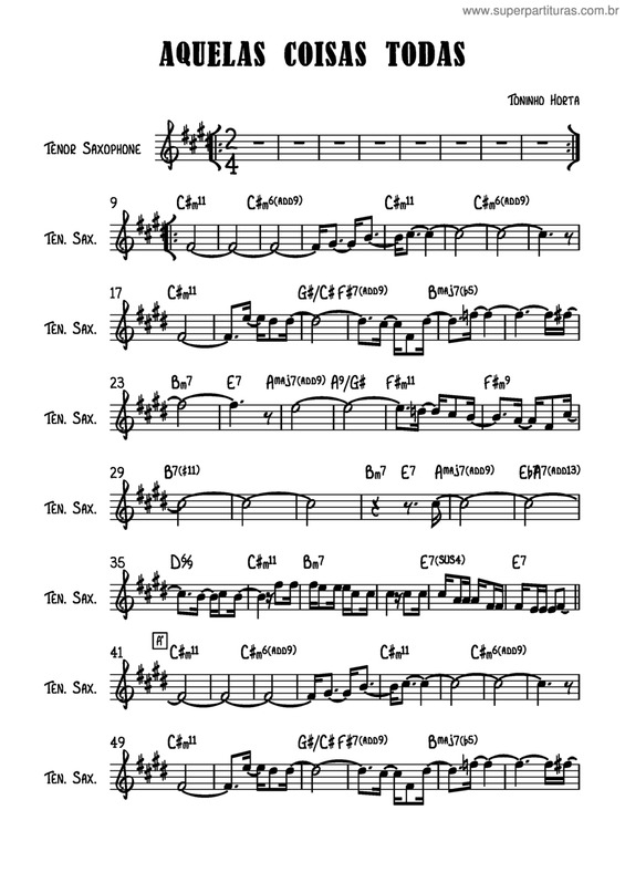 Partitura da música Aquelas Coisas Todas v.3