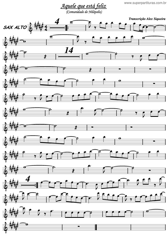 Partitura da música Aquele Que Está Feliz