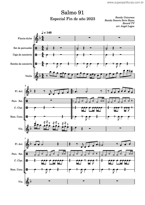 Partitura da música Aquele Que Habita – Banda Universos