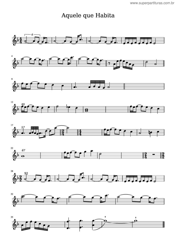 Partitura da música Aquele Que Habita v.2