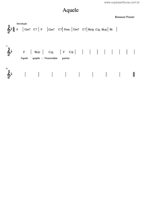Partitura da música Aquele