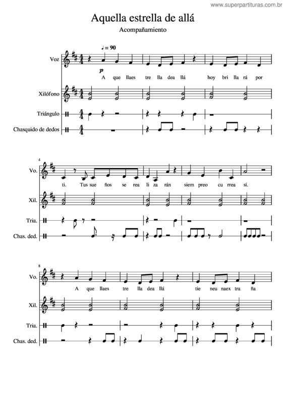 Partitura da música Aquella Estrella De Allá–Acompañamiento