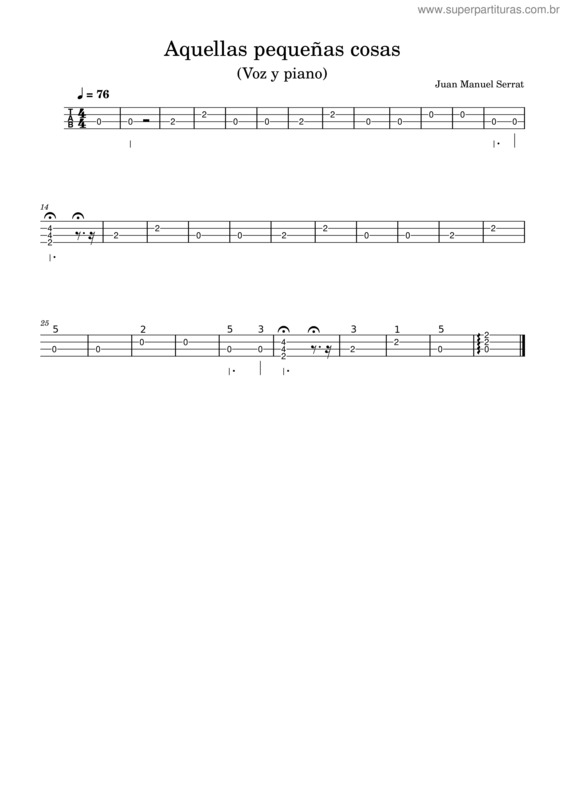 Partitura da música Aquellas Pequeñas Cosas – Joan Manuel Serrat v.3