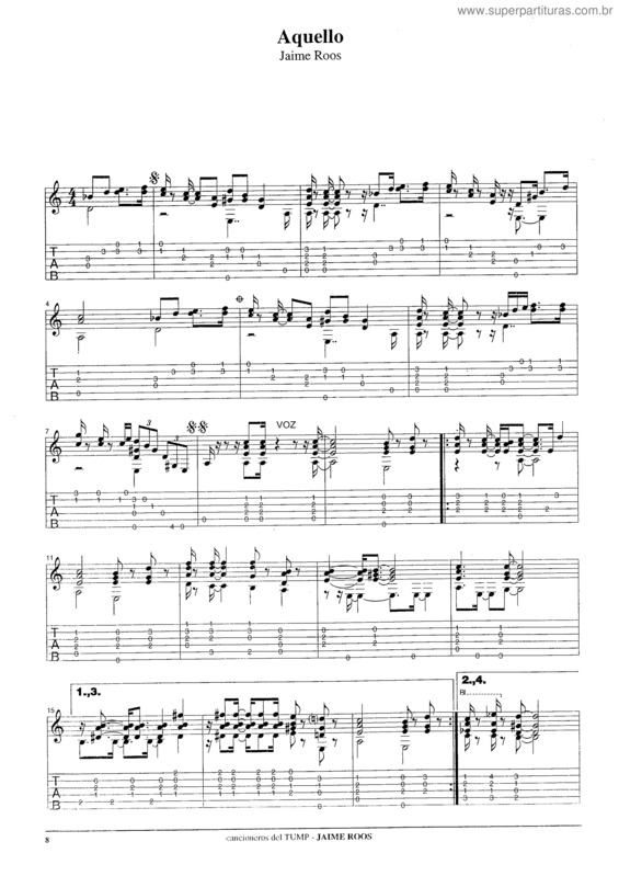 Partitura da música Aquello