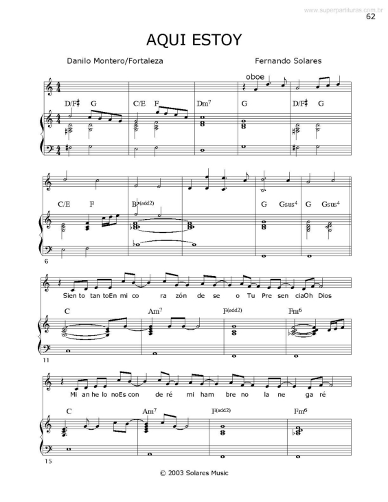 Partitura da música Aqui Estoy v.4