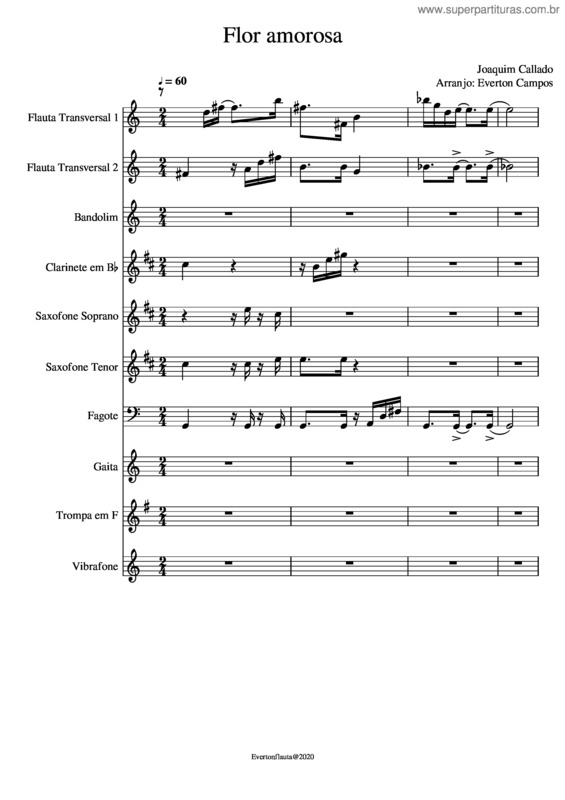 Partitura da música Araanjo Flor Amorosa Grade