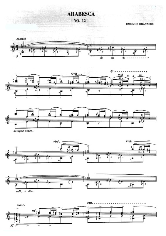 Partitura da música Arabesca Nº12