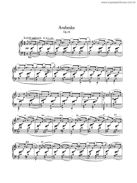 Partitura da música Arabeske in C