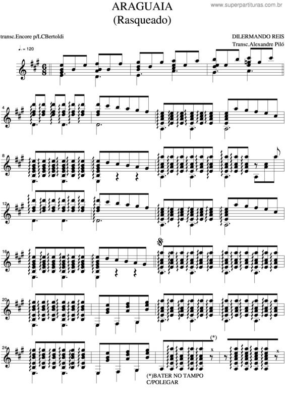 Partitura da música Aráguaia 