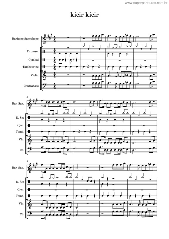 Partitura da música Aransemen Kicir Kicir Samuel .Mscz