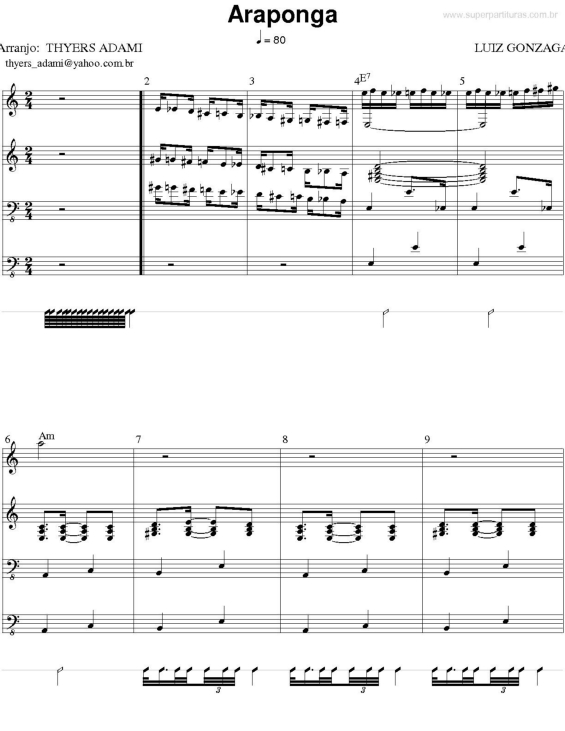 Partitura da música Araponga