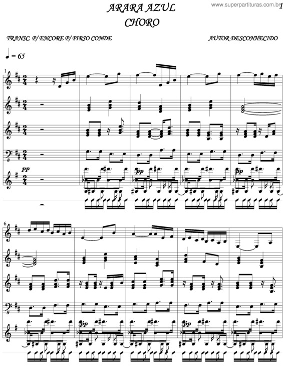 Partitura da música Arara Azul v.4