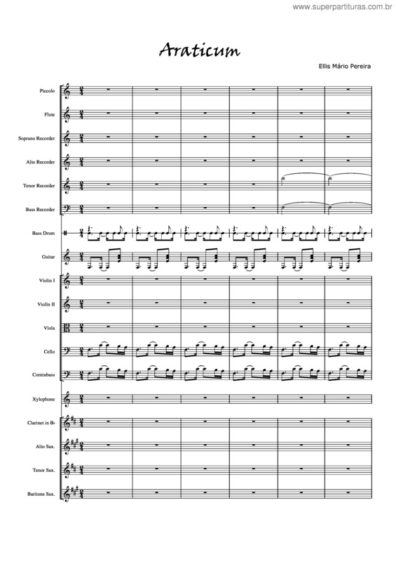 Partitura da música Araticum