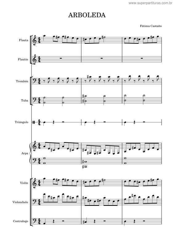 Partitura da música Arboleda