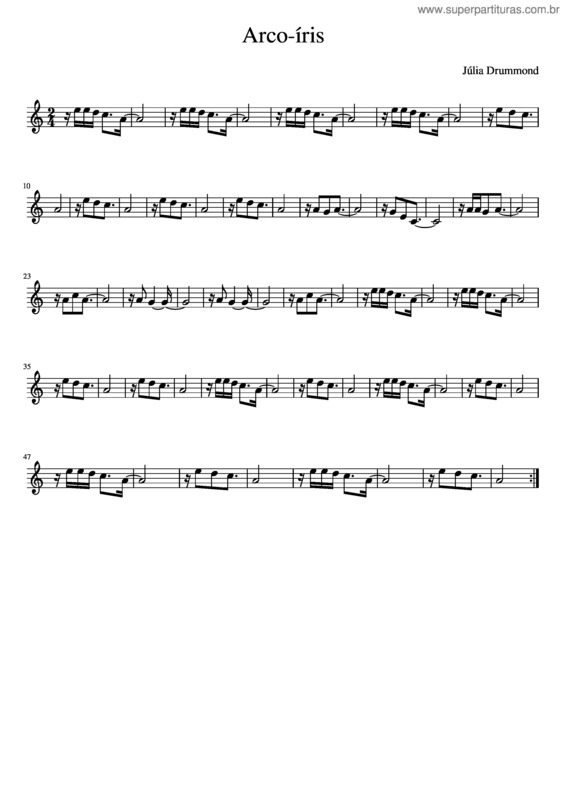 Partitura da música Arco–Íris v.3