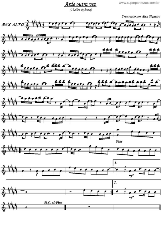 Partitura da música Arde Outra Vez v.2