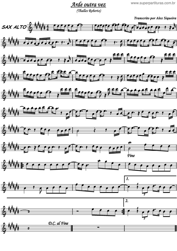 Partitura da música Arde Outra Vez v.3