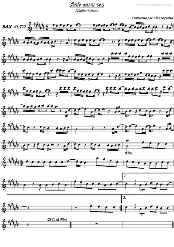 Partitura da música Arde Outra Vez