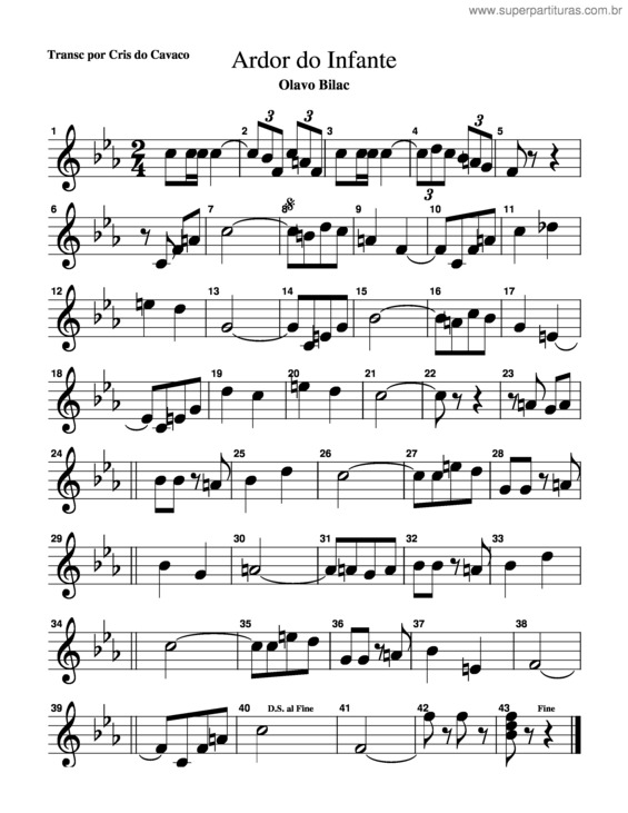 Partitura da música Ardor De Infante v.2