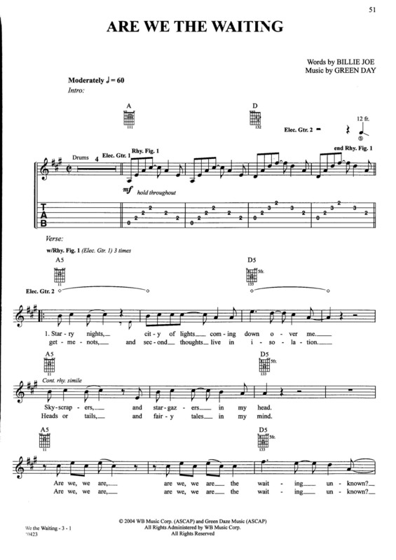 Partitura da música Are We The Waiting v.2